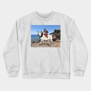 Europa, Princess of Tyre, Mother of Minos - and the Bull Zeus - leaving Crete Crewneck Sweatshirt